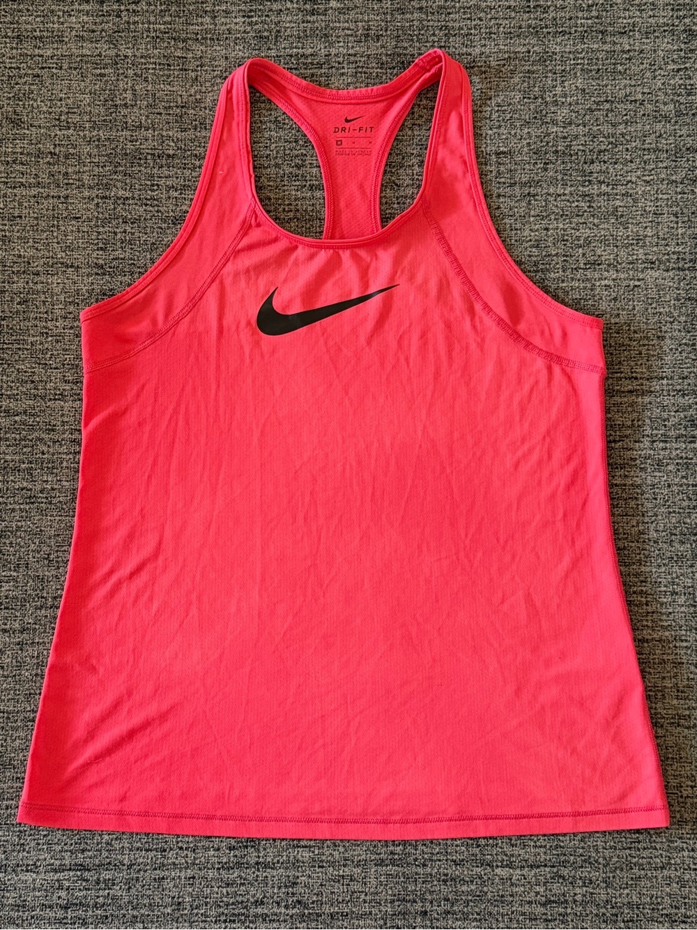Nike Bright Pink Racerback Dri-FIT Tank with Black Swoosh